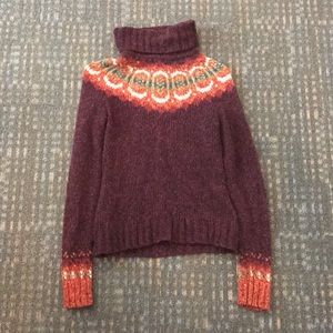 Eddie Bauer wool blend burgundy turtleneck sweater